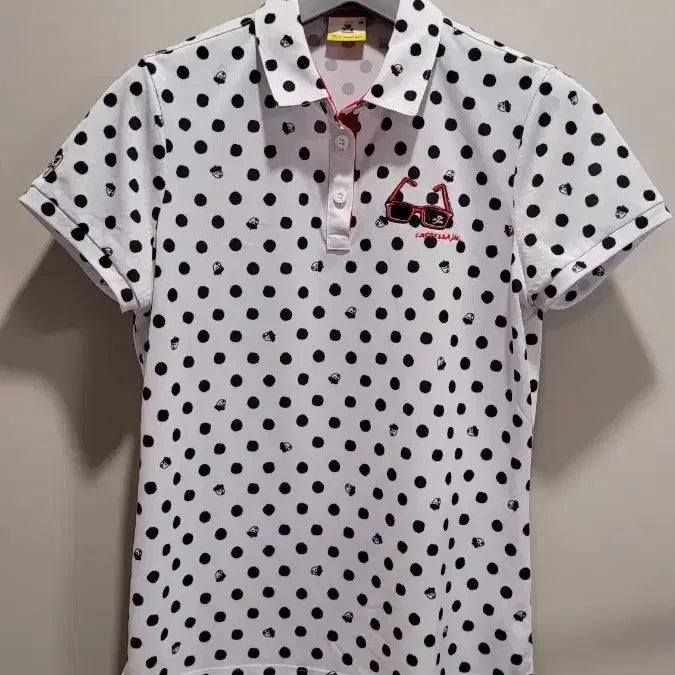 [BUNJANG] Castelbajac Women's Golf T-Shirt with Water Drop Pattern and Sunglass Embroidery / 까스텔바작 여성 골프 티셔츠