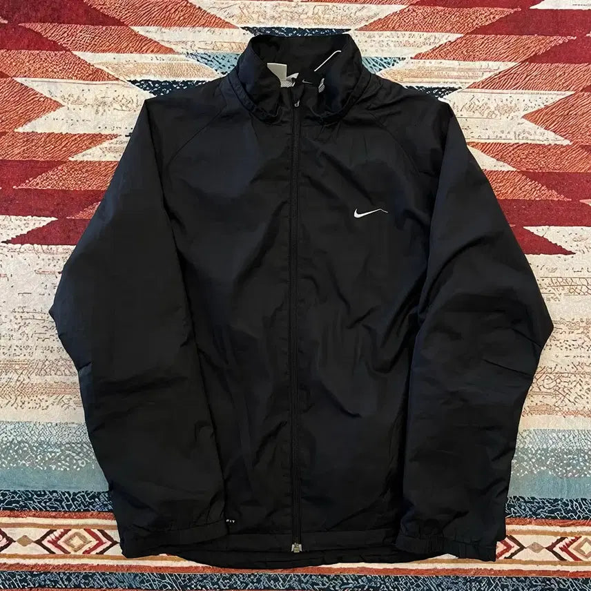 [BUNJANG] Nike Climafit Swoosh Logo Windbreaker Jacket - Black / 나이키 클라이마핏 스우시 로고 바람막이 자켓 [블랙] L/160