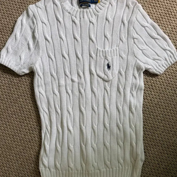 [BUNJANG] Polo Ralph Lauren Women's Short Sleeve Knit White Small / 폴로 랄프로렌 여성 반팔 니트 화이트 스몰