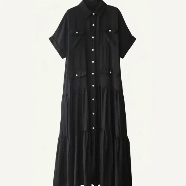 [BUNJANG] JJ JIGOTT Rayon Shirt Long Dress / JJ지고트 레이온 셔츠형 롱 원피스
