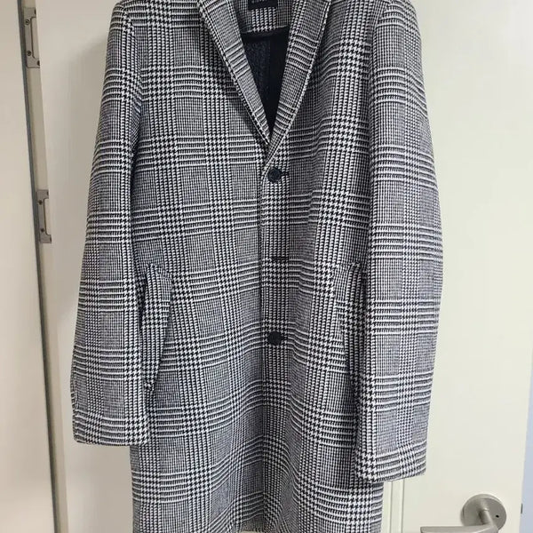 [BUNJANG] Giordano Check Pattern Wool Coat / 지오다노 체크 코트