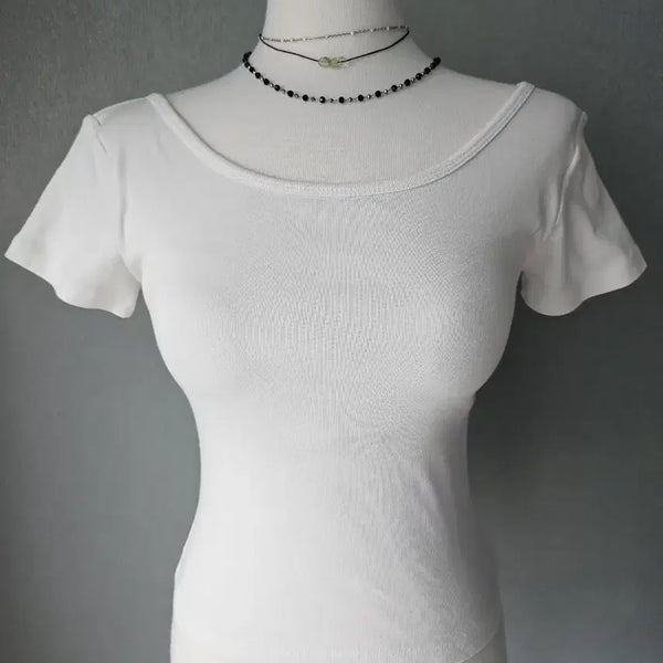 [BUNJANG] Black Up Basic Short Sleeve T-Shirt White / 블랙업 반팔 흰색 기본티