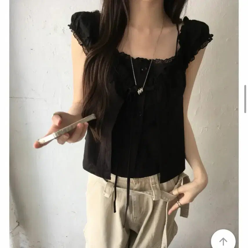 [BUNJANG] 127room Antique Tie Blouse Top / 127room 앤틱 타이 블라우스탑