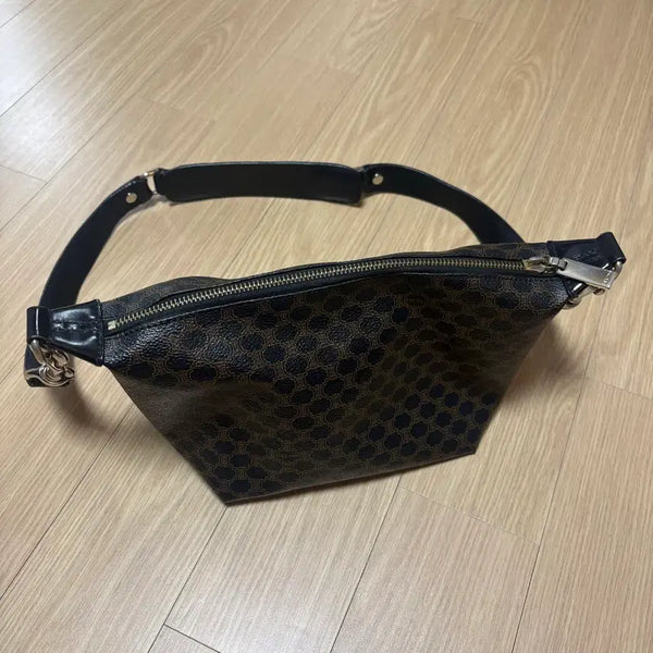 [BUNJANG] Celine Macadam Canvas Hobo Shoulder Bag Brown / 정품) 셀린느 빈티지 마카담 크로스백 (DM00/1)