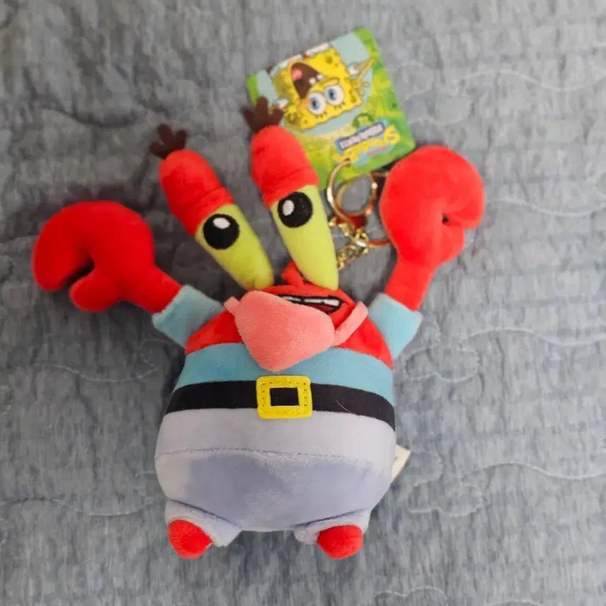 [BUNJANG] SpongeBob Mr. Krabs Plush Keychain / 스폰지밥 집게사장 인형키링