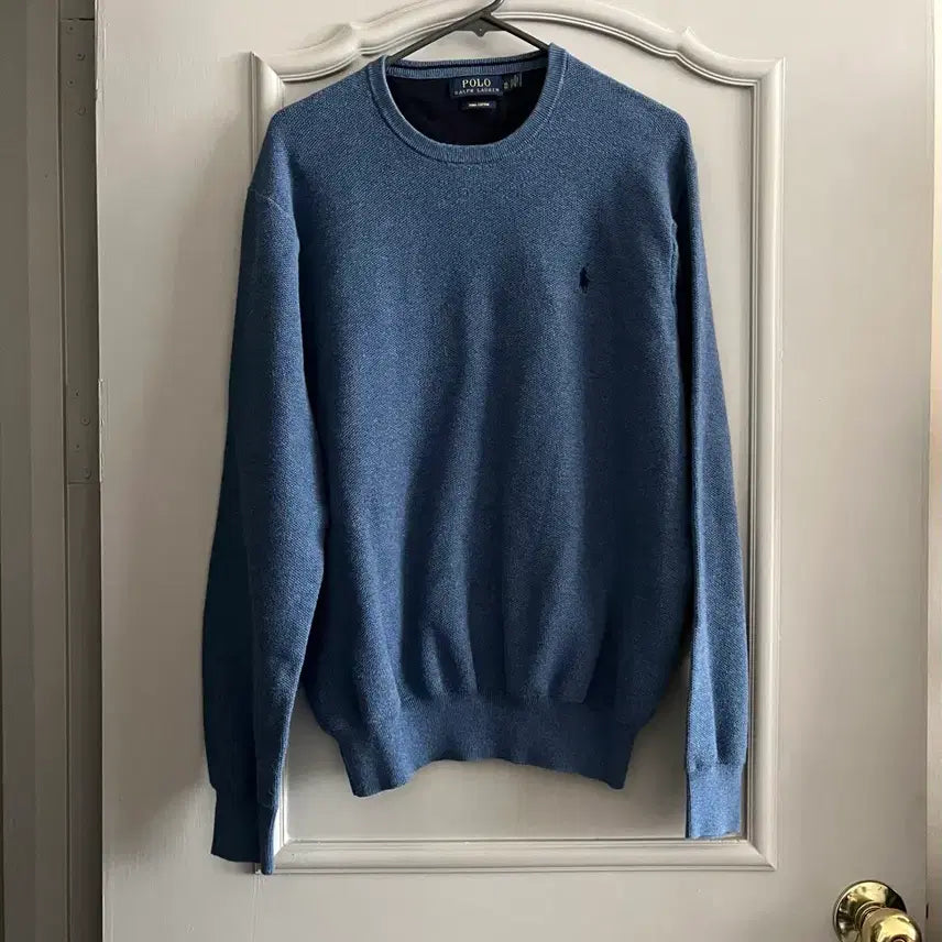 [BUNJANG] Polo Ralph Lauren Blue Cotton Crewneck Sweater XL / 폴로 랄프로렌 블루 코튼 크루넥 스웨터 XL사이즈