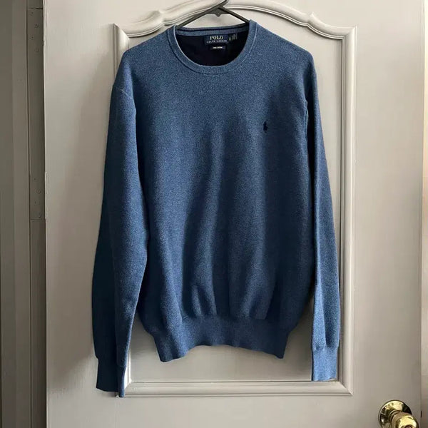 [BUNJANG] Polo Ralph Lauren Blue Cotton Crewneck Sweater XL / 폴로 랄프로렌 블루 코튼 크루넥 스웨터 XL사이즈