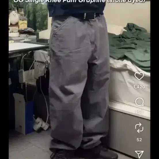 [BUNJANG] Carhartt WIP OG Single Knee Graphite L / 칼하트윕 og싱글니 그래파이트 L