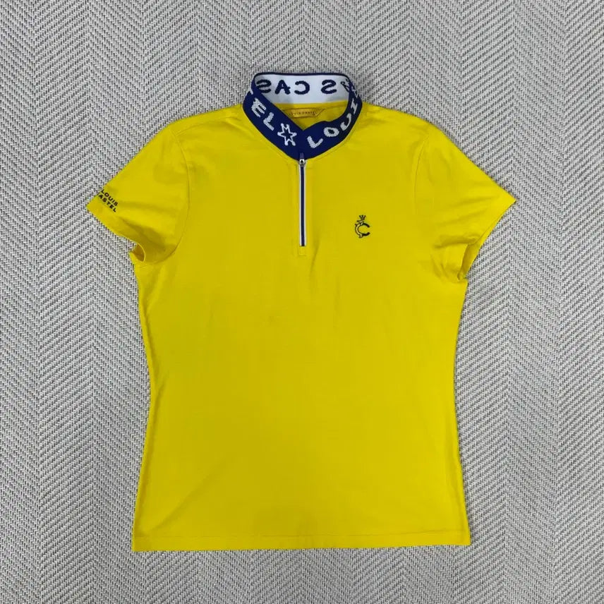 [BUNJANG] Louis Castel Women's Yellow Short Sleeve Polo Shirt Size 100 / 루이까스텔 여성 반팔 카라티 옐로우 100