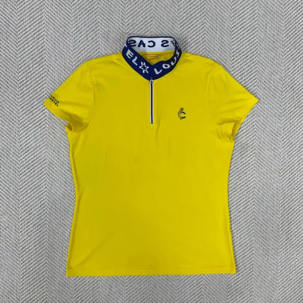 [BUNJANG] Louis Castel Women's Yellow Short Sleeve Polo Shirt Size 100 / 루이까스텔 여성 반팔 카라티 옐로우 100