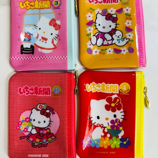 [BUNJANG] Sanrio Ichigo Shimbun 50th Anniversary Hello Kitty Mini Flat Pouch / 산리오 이치고 신문 50주년 기념 헬로키티 미니 플랫 파우치