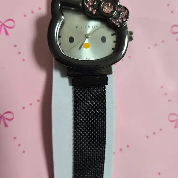 [BUNJANG] Hello Kitty Mesh Watch Black / 헬로키티메쉬 손목시계 블랙