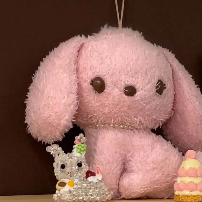 [BUNJANG] Classic Sanrio Lunch Pink Puppy Medium Ornament Plush / 고전 산리오 런치 분홍 강아지 중형 오너먼트 인형