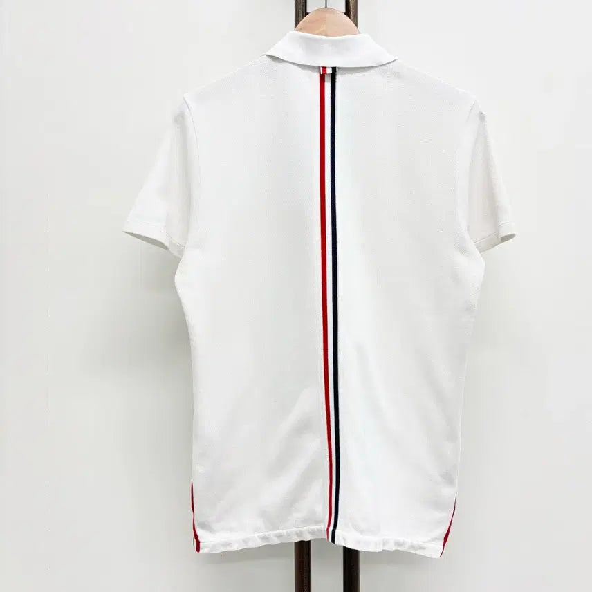 [BUNJANG] Thom Browne White Back Tricolor Polo Shirt / [2]톰브라운 백삼선 pk 카라티