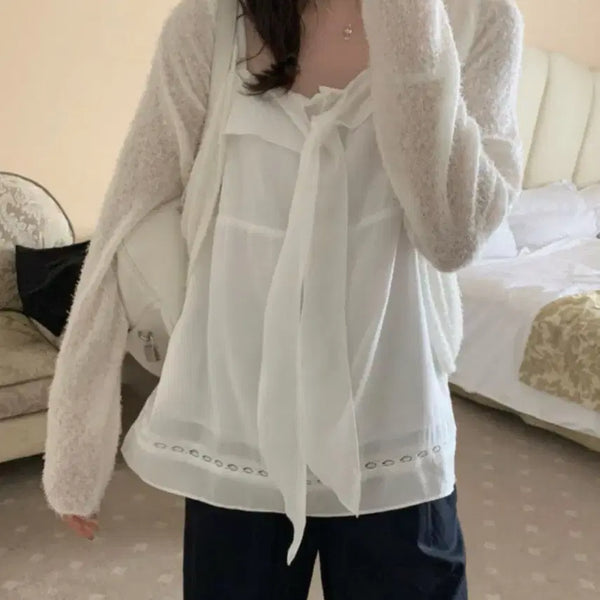 [BUNJANG] Pretty Young Thing Tie Blouse (White) / (새상품) 프리티영띵 타이 블라우스(화이트)