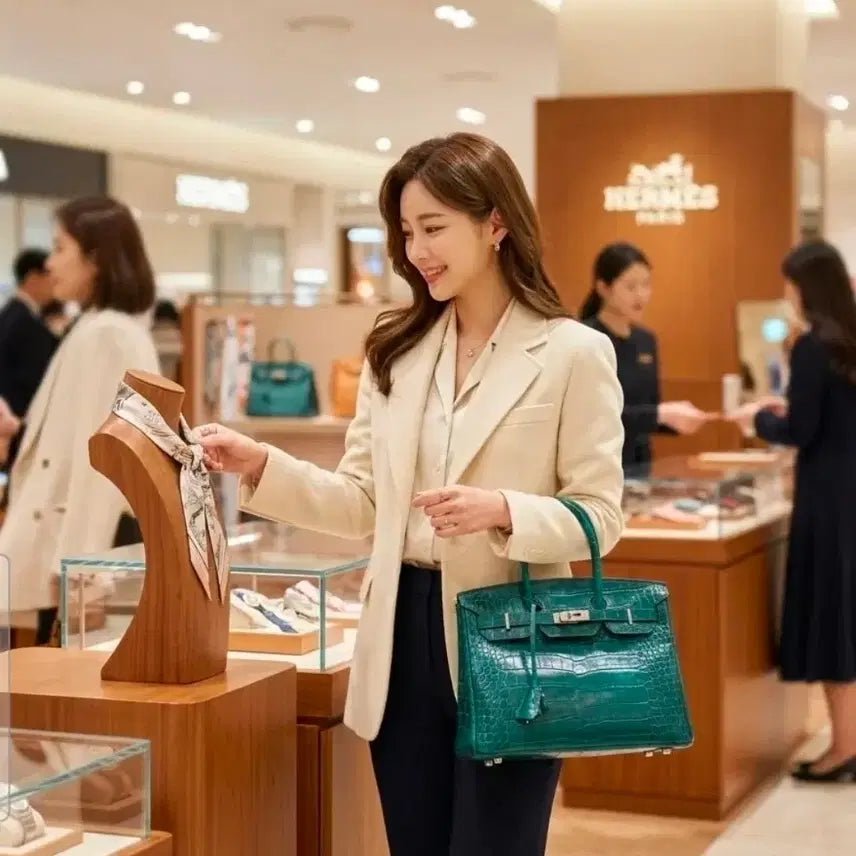 [BUNJANG] Samantha Emerald Crocodile Tote Bag / 사만타 에메랄드 악어토트백 오늘만이가격