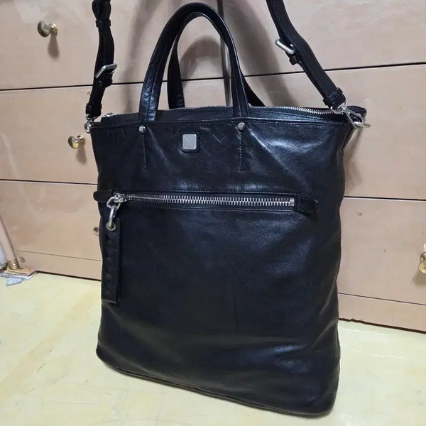 [BUNJANG] MCM Luxury Leather Boston Bag Tote Shoulder Bag / MCM 정품 럭셔리 레더 보스턴백 토트백 숄더백