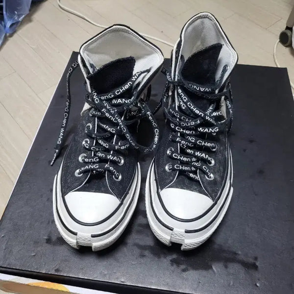 [BUNJANG] Converse x Fendi Chen Wang Black High-Top Sneakers / 컨버스 펜치 첸왕 블랙 하이탑 41EU  상태매우좋음
