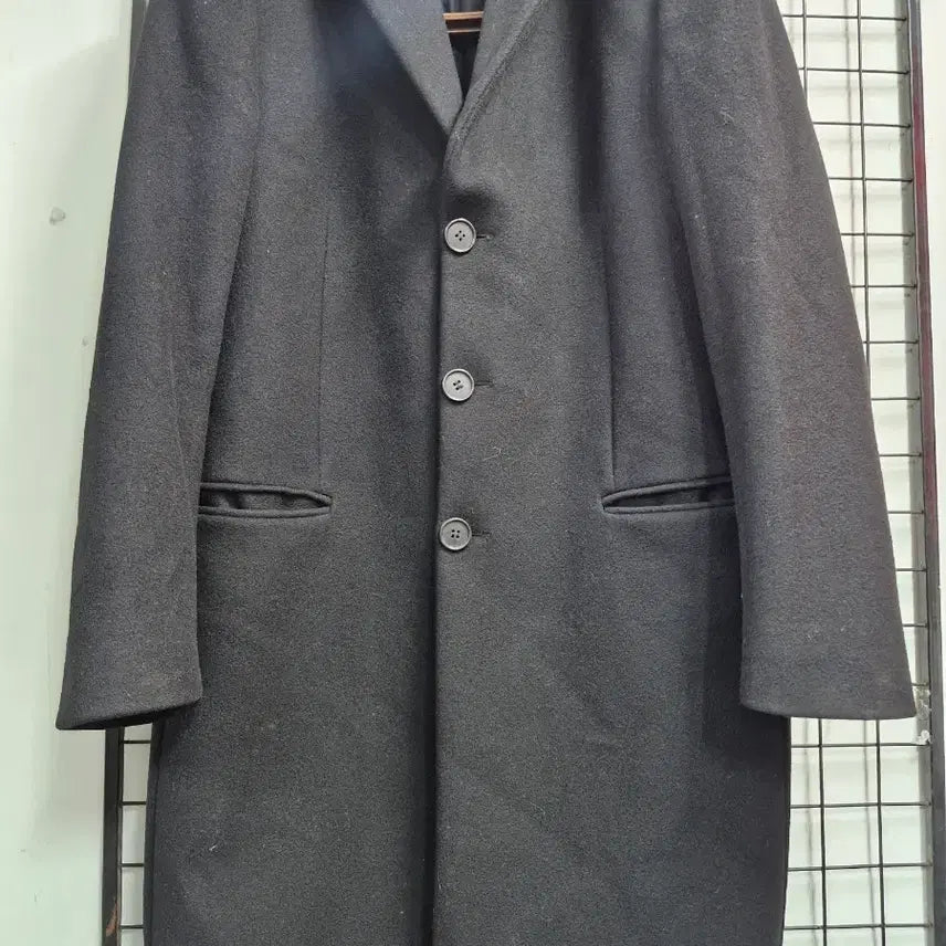 [BUNJANG] Emporio Armani Men's Single Wool Long Coat Black Size 95M / 95M 엠포리오아르마니 남성 싱글 울 롱 코트.블랙.
