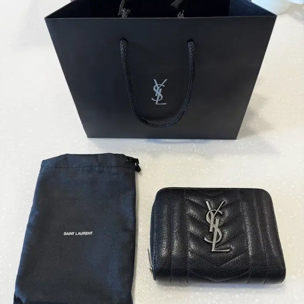 [BUNJANG] Saint Laurent Matelassé Wallet Vintage Silver Black / [정품] 생로랑 마틀라세 반지갑 빈티지은장 블랙