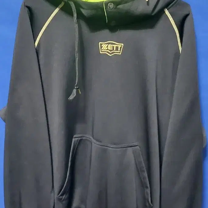 [BUNJANG] ZETT Swoosh Hoodie Navy/Fluorescent Size 100 / 제트 스우시 후드티 네이비/형광. 100
