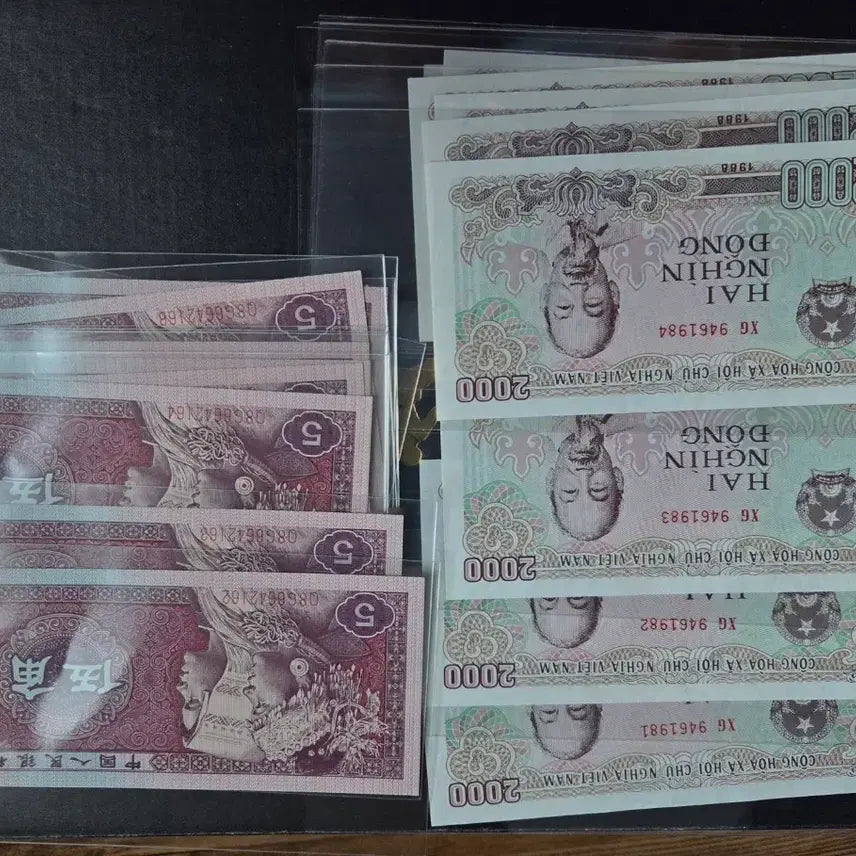 [BUNJANG] Vietnam 2000 Dong & 5 Dong Banknote Set / 베트남 2000동 / 5각 지폐 세트