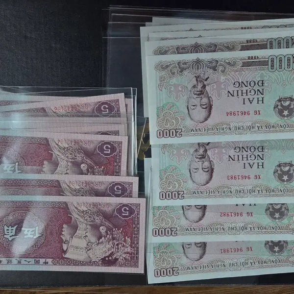 [BUNJANG] Vietnam 2000 Dong & 5 Dong Banknote Set / 베트남 2000동 / 5각 지폐 세트