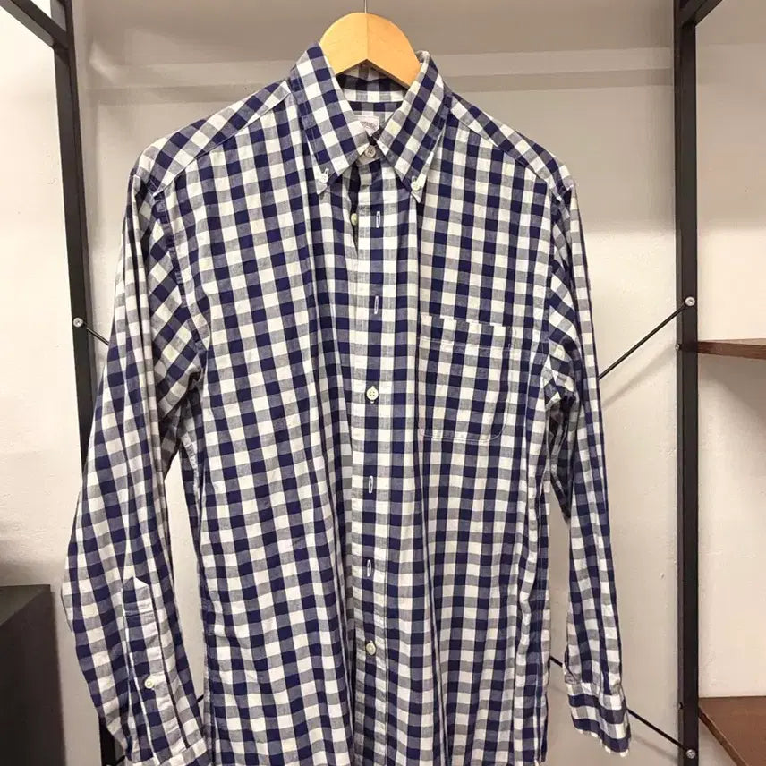 [BUNJANG] Brooks Brothers 346 Gingham Check Linen Shirt / 브룩스브라더스 346 깅엄체크 린넨셔츠