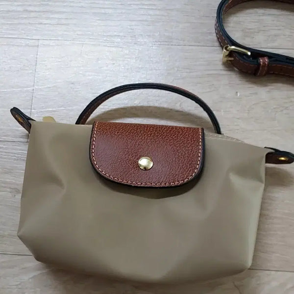 [BUNJANG] Beige and Brown Combination Shoulder Tote Bag / (새상품) 롱샴 르 플리아쥬와 비슷한 가방 팝니다.