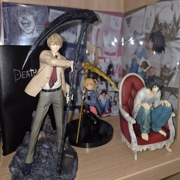 [BUNJANG] Death Note Ichiban Kuji Light Yagami, L, Misa Figure & Acrylic Block Bundle Set / (무료배송) 개봉양품 데스노트 제일복권 라이토+엘+미사 피규어+아크릴블럭+ 실물 데스노트 세트