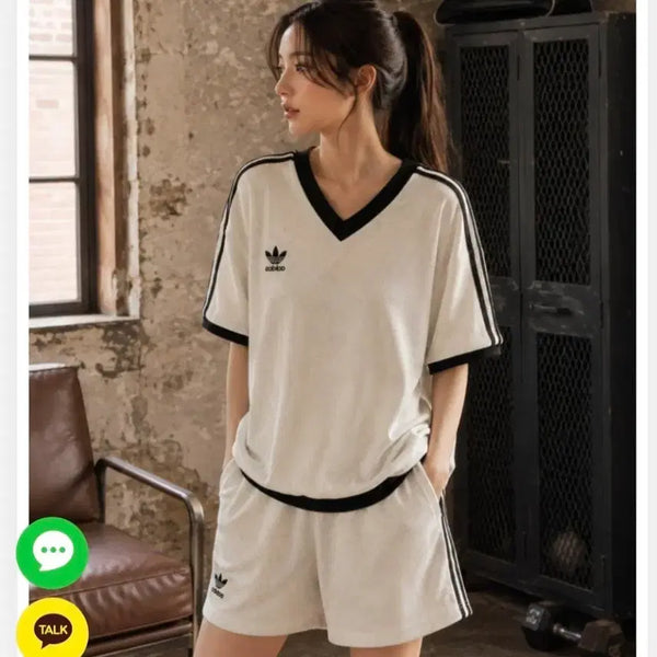 [BUNJANG] Adidas Waffle Short Sleeve Training Set / 아디**  와플반팔 트레이닝 세트