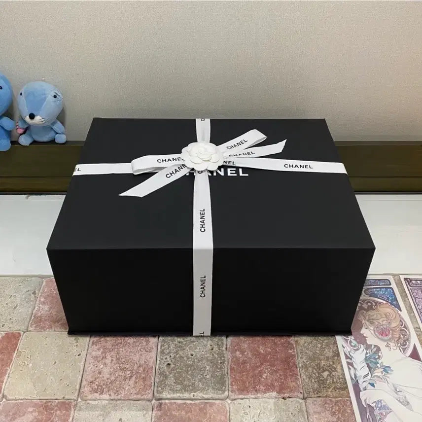 [BUNJANG] Chanel Magnetic Box Set with Ribbon and Camellia / 샤넬 자석박스(41x30.5x17.5) + 리본 + 까멜리아