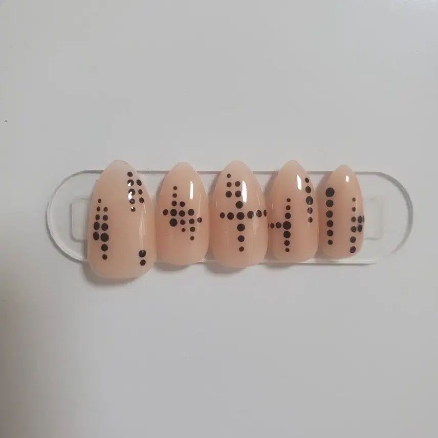[BUNJANG] Nude Tone Dot Nail Tips / 누드톤 도트 네일팁