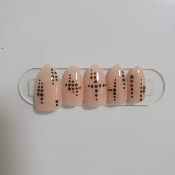 [BUNJANG] Nude Tone Dot Nail Tips / 누드톤 도트 네일팁