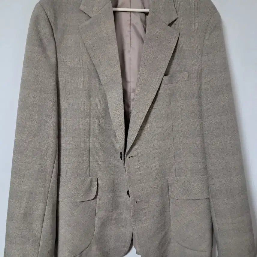 [BUNJANG] Check Pattern Men's Blazer Beige Size 98 / 체크 패턴 남성 자켓 베이지98