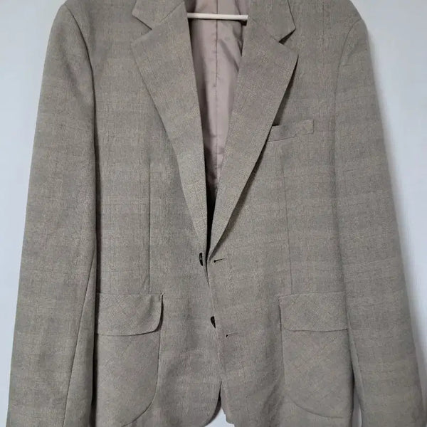 [BUNJANG] Check Pattern Men's Blazer Beige Size 98 / 체크 패턴 남성 자켓 베이지98