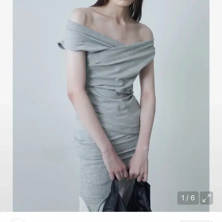 [BUNJANG] Cerric Drape Cross Sleeveless Top Grey / 세릭 cerric 드레이프 크로스 슬리브리스 그레이
