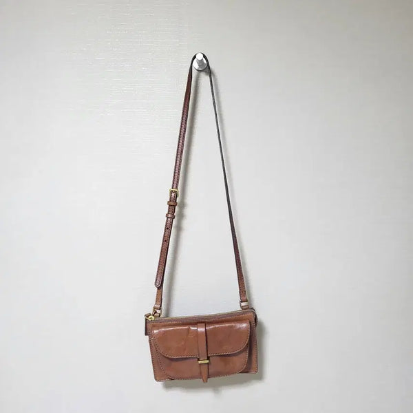 [BUNJANG] Fossil Brown Leather Crossbody Bag / FOSSIL 브라운 가죽 크로스백