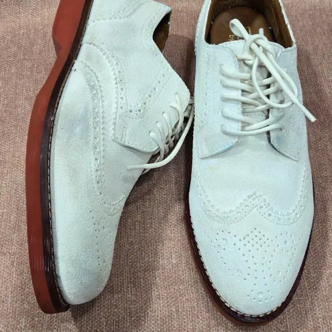 [BUNJANG] Polo Ralph Lauren Red Wingtip Suede Derby Shoes (US 7 / 250-255) / [정품] 폴로 랄프로렌 레트 윙팁 스웨이드 더비 슈즈 (US 7 / 250-255)