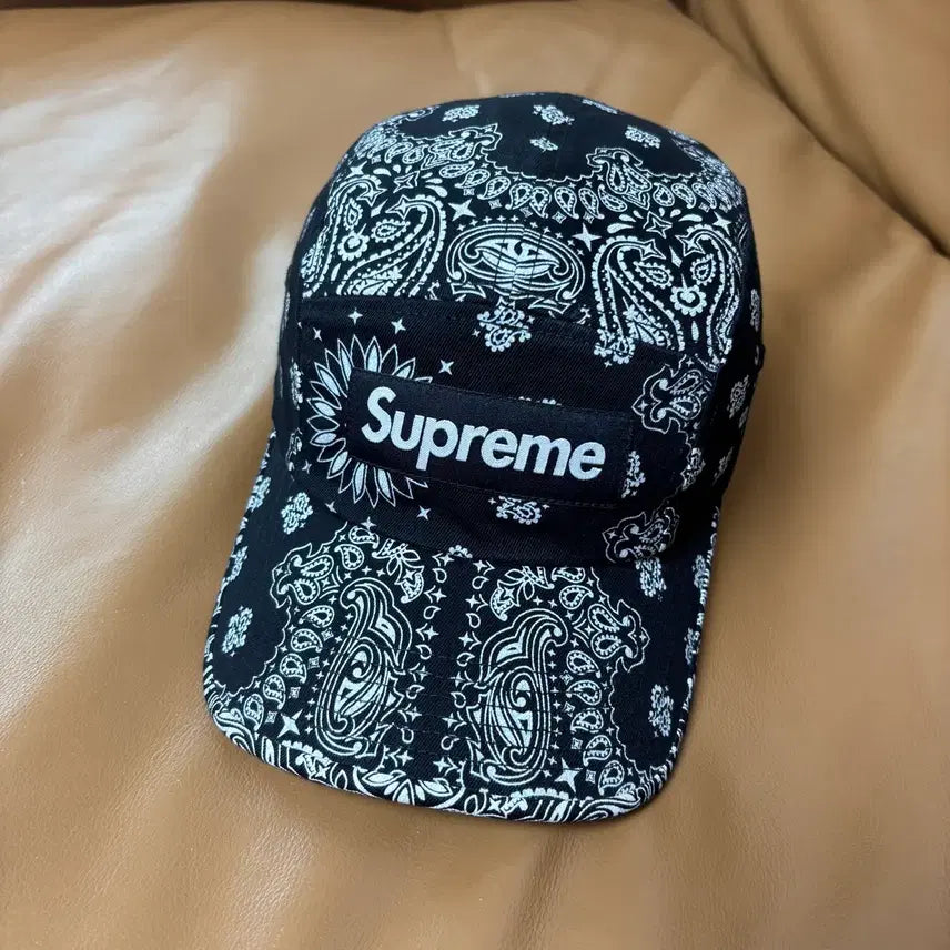 [BUNJANG] Supreme 21SS Bandana Box Logo Camp Cap / 슈프림 캠프캡 모자 박스로고 반다나 블랙 21SS