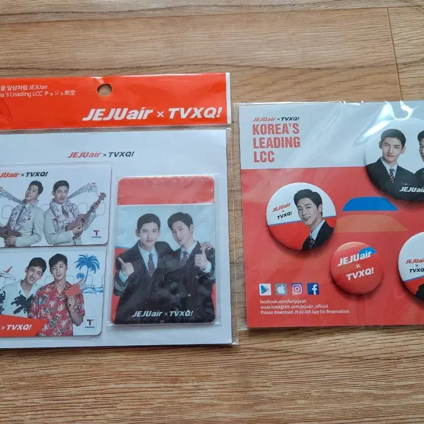 [BUNJANG] Jeju Air TVXQ! Collaboration Transportation Card & Badge Set / 제주항공 동방신기 교통카드 뺏지