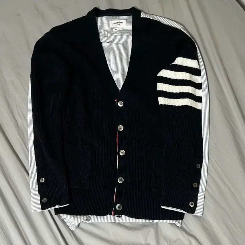 [BUNJANG] Thom Browne Milano Stitch Cardigan Size 4 Navy / 톰브라운 밀라노 스티치 가디건 개급처