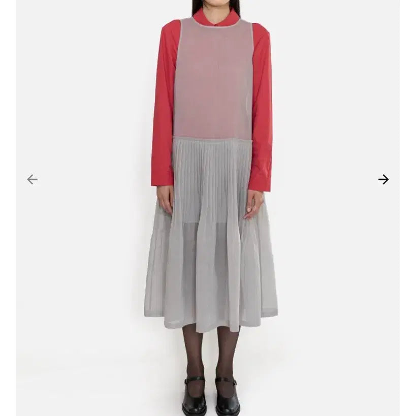 [BUNJANG] Amomento Pleated Sleeveless Long Dress Grey Size 0 / 아모멘토 Pleated Sleeveless Dress, Grey