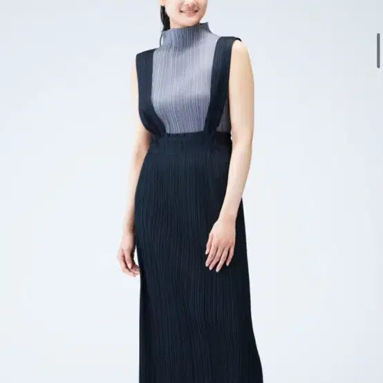 [BUNJANG] Issey Miyake Pleats Please Black Polyester Size 3 Jumpsuit Skirt Dress / 이세이미야케 플리츠플리즈 멜빵 스커트 원피스 3사이즈