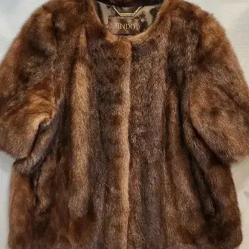 [BUNJANG] Jindo Fur Brown Mink Short Jacket / 진도모피 브라운 밍크  숏자켓
