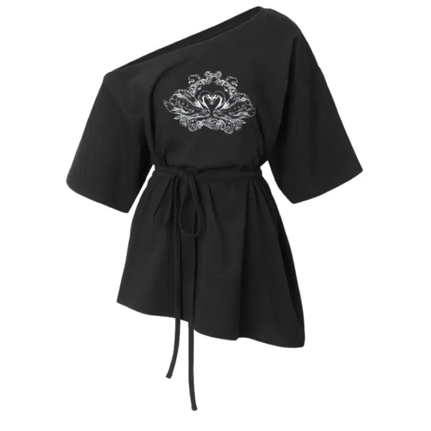 [BUNJANG] Threetimes Swan Tee Black M Size / 새상품/택O [쓰리타임즈] 스완티 블랙