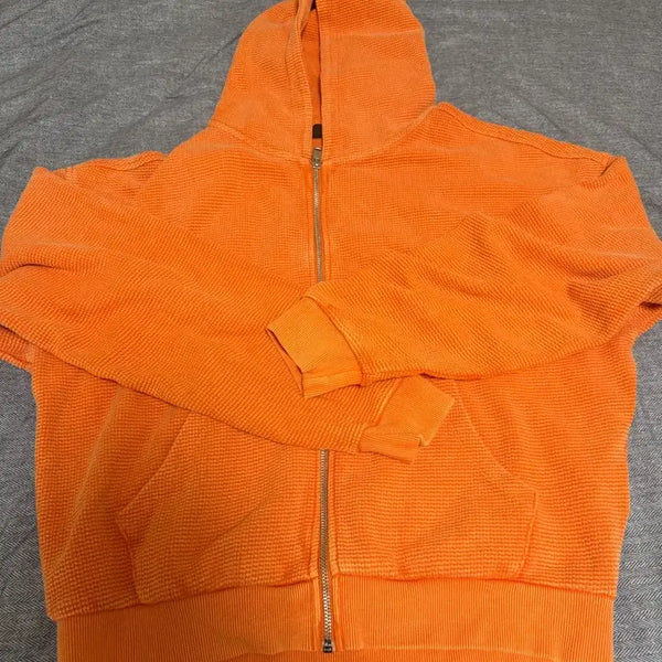 [BUNJANG] Zara Washed Waffle Sweatshirt - Size S / [새 상품]자라 워시드 와플 스웨트셔츠 S