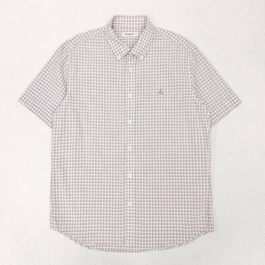 [BUNJANG] Beanpole Mono Check Cotton Half Shirt (Men's 105) / [105] 빈폴 모노체크 코튼 하프 셔츠