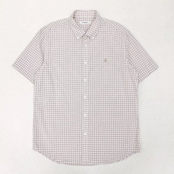 [BUNJANG] Beanpole Mono Check Cotton Half Shirt (Men's 105) / [105] 빈폴 모노체크 코튼 하프 셔츠