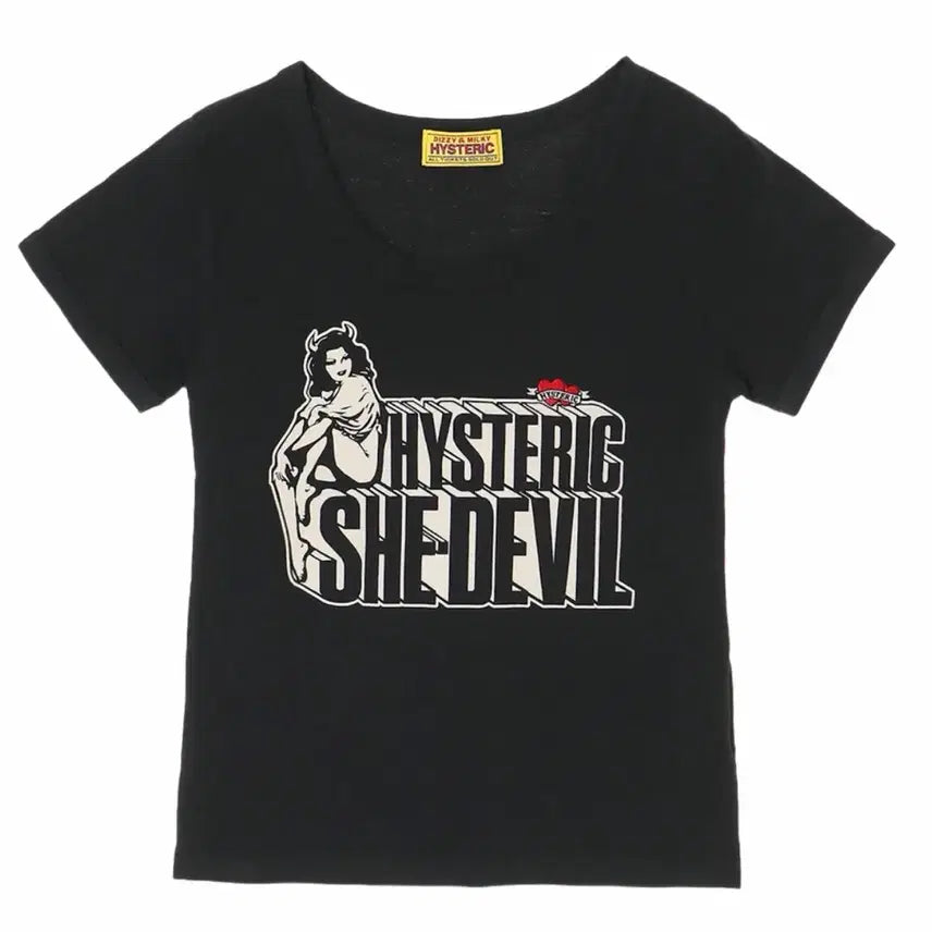 [BUNJANG] Hysteric Glamour Devil Heart Short Sleeve T-Shirt / 히스테릭글래머 데빌 하트 반팔티 새상품